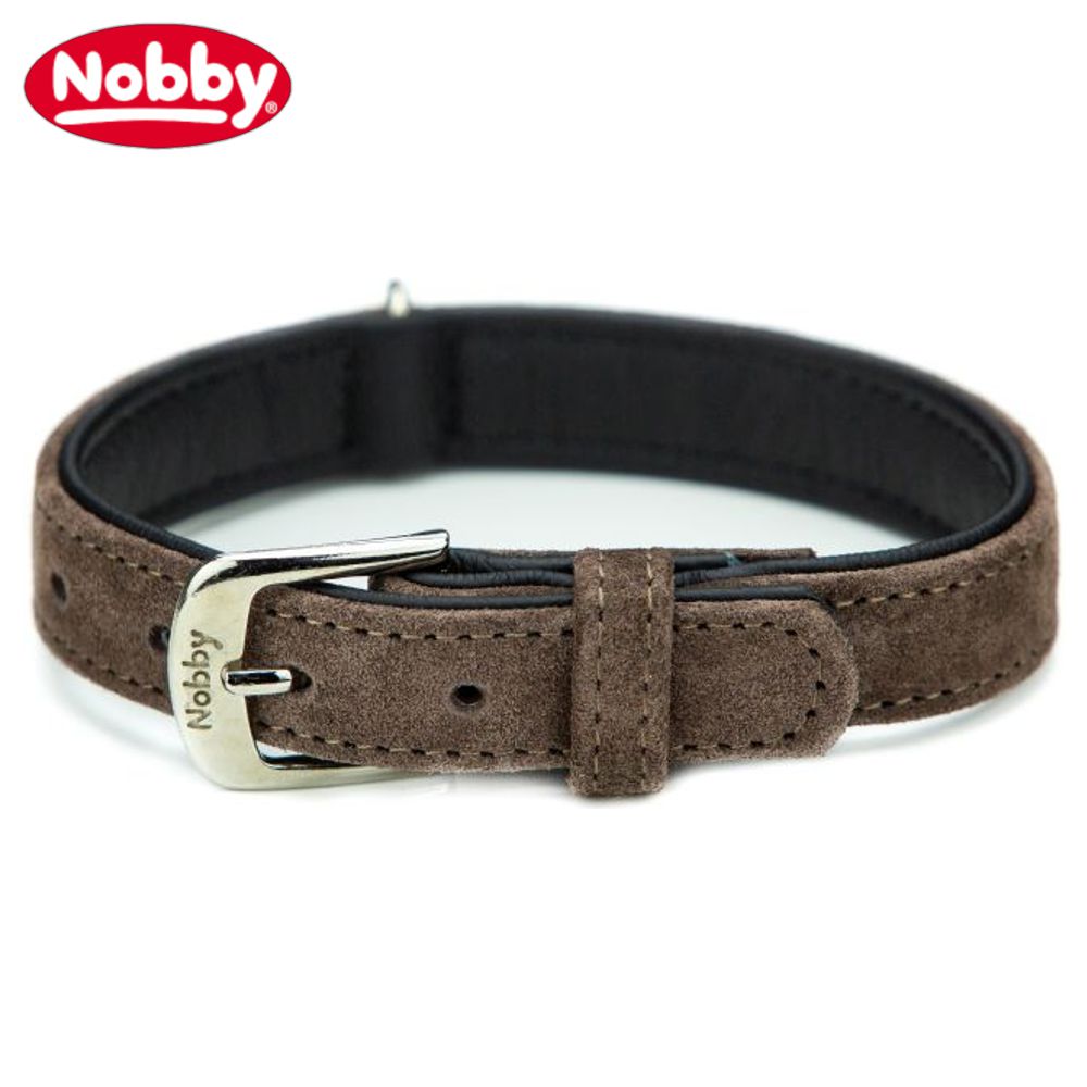 Nobby Leder Halsband VELOURS 26 - 61 cm lang - Nappaleder Hundehalsband Hund